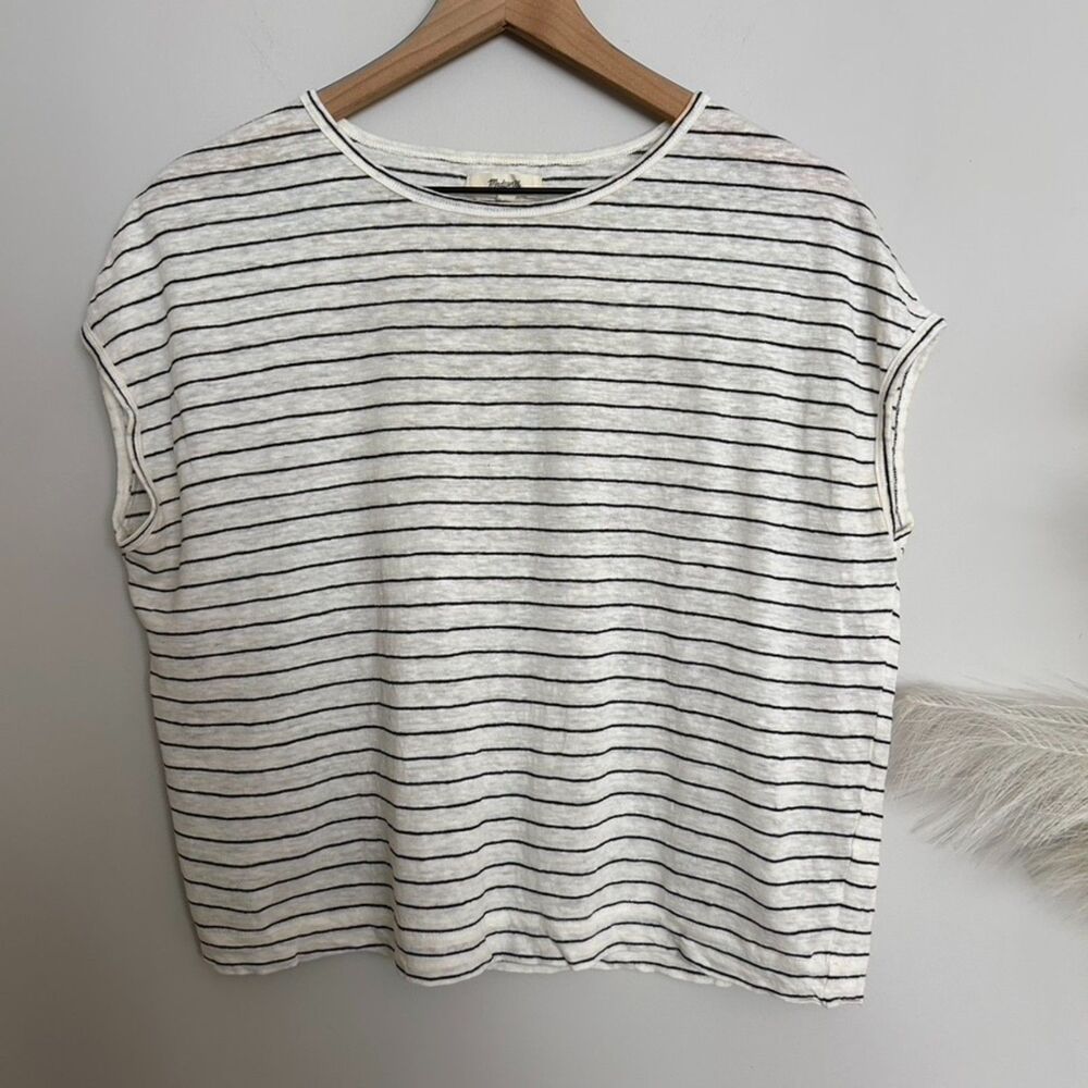 Madewell Miracle Tee in Striped 100% Linen